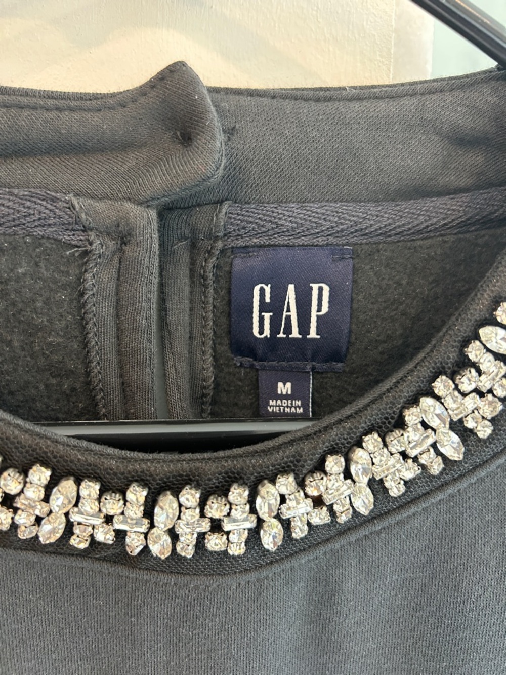 GAP Black Jewel-Embellished Neck Sweatshirt - Picture 3 of 4